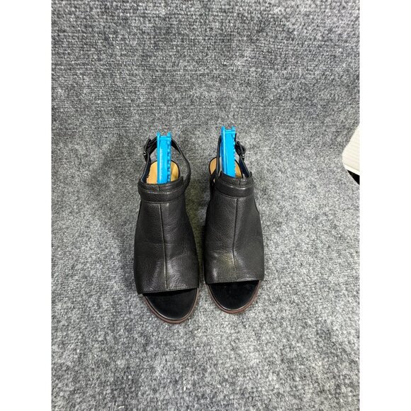 Franco Sarto Harlet Women’s 9M Heels Black Leather Open-Toe Slingback - Picture 11 of 16